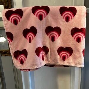Artisan Pink and Red Plush Heart Throw